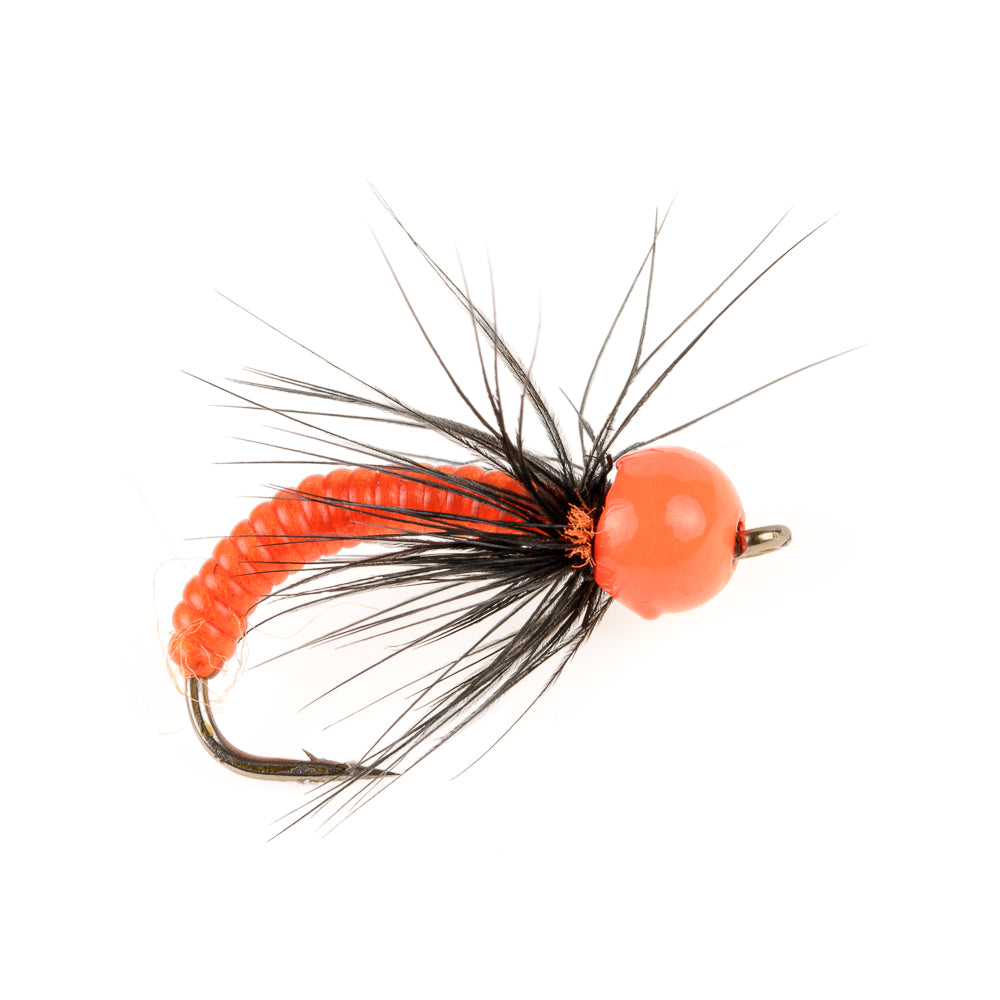 FLU ORANGE TUNGSTEN BOBBER FLY